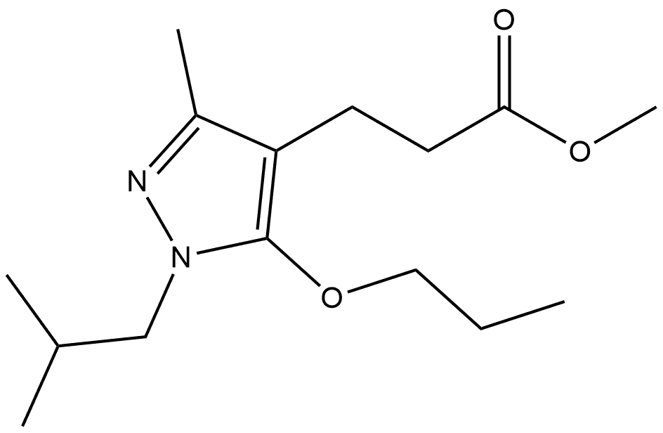 methyl 3-[3-methyl-1-(2-methylpropyl)-5-propoxy-1H-pyrazol-4-yl]propanoate Structure