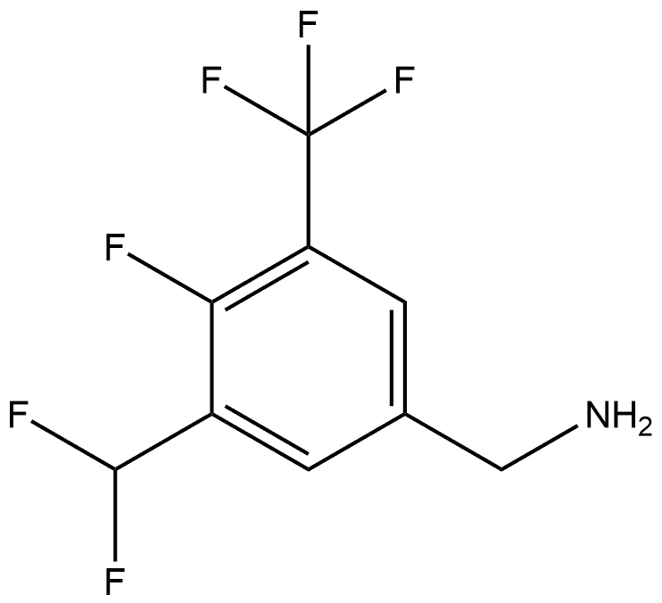 3-(Difluoromethyl)-4-fluoro-5-(trifluoromethyl)benzenemethanamine Structure