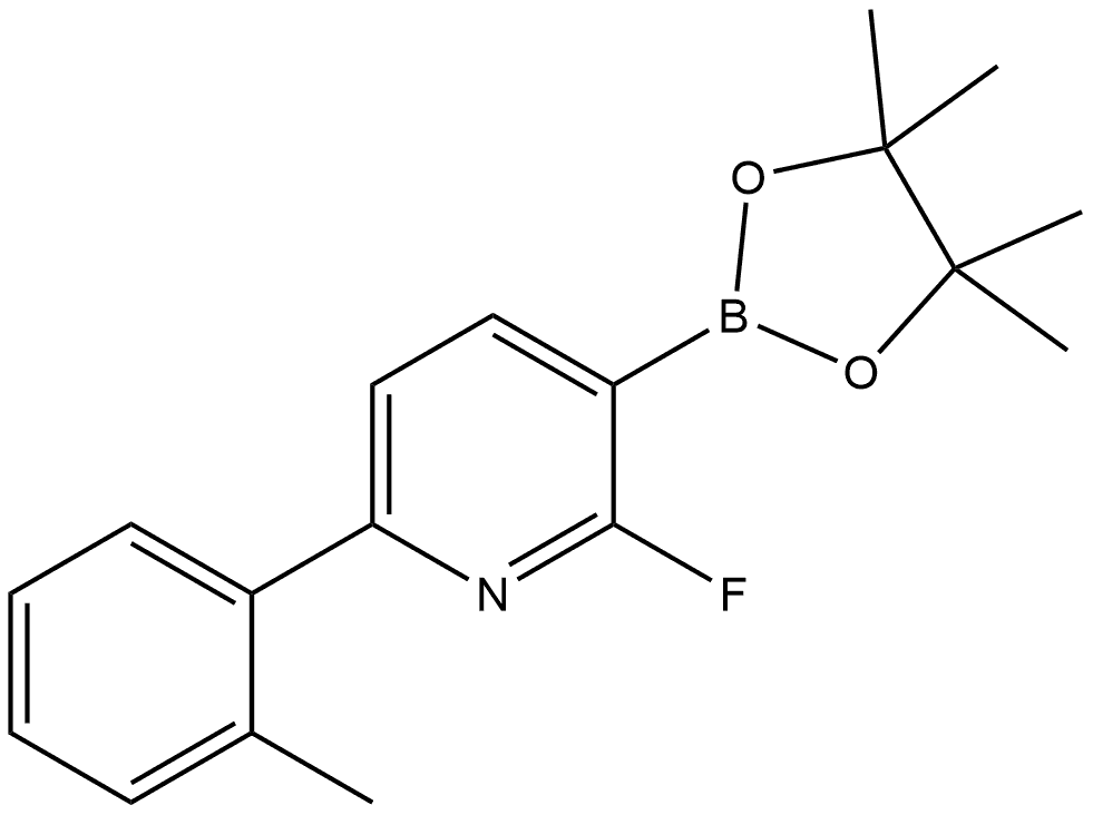 2-Fluoro-6-(2-methylphenyl)-3-(4,4,5,5-tetramethyl-1,3,2-dioxaborolan-2-yl)py...,2710289-90-8,结构式