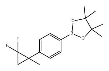 1,3,2-Dioxaborolane, 2-[4-(2,2-difluoro-1-methylcyclopropyl)phenyl]-4,4,5,5-tetramethyl- 化学構造式