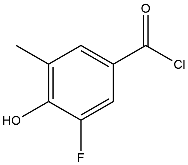 3-Fluoro-4-hydroxy-5-methylbenzoyl chloride 化学構造式