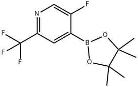 Pyridine, 5-fluoro-4-(4,4,5,5-tetramethyl-1,3,2-dioxaborolan-2-yl)-2-(trifluoromethyl)- Structure