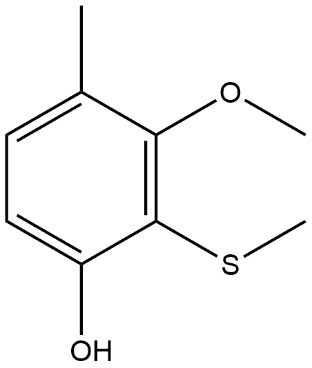 3-Methoxy-4-methyl-2-(methylthio)phenol 结构式