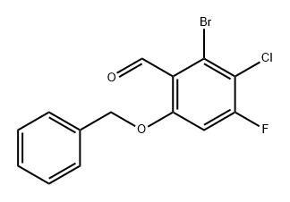 Benzaldehyde, 2-bromo-3-chloro-4-fluoro-6-(phenylmethoxy)- Structure
