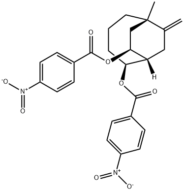 Bicyclo[4.2.2]decane-2,8-diol, 6-methyl-10-methylene-, 2,8-bis(4-nitrobenzoate), (1R,2S,6S,8S)- Structure