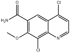 4,8-二氯-7-甲氧基喹啉-6-甲酰胺, 2713130-46-0, 结构式