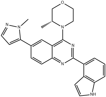 Quinazoline, 2-(1H-indol-4-yl)-4-[(3R)-3-methyl-4-morpholinyl]-6-(1-methyl-1H-pyrazol-5-yl)-|化合物 SKLB-197