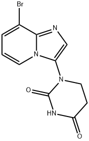 1-(8-溴代咪唑并[1,2-A]吡啶-3-基)二氢嘧啶-2,4(1H,3H)-二酮,2713620-89-2,结构式