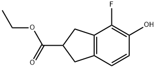 Ethyl 4-fluoro-2,3-dihydro-5-hydroxy-1H-indene-2-carboxylate Struktur