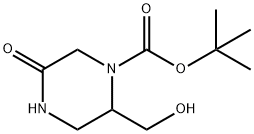 2-(羟甲基)-5-氧代哌嗪-1-羧酸叔丁酯,2713996-63-3,结构式