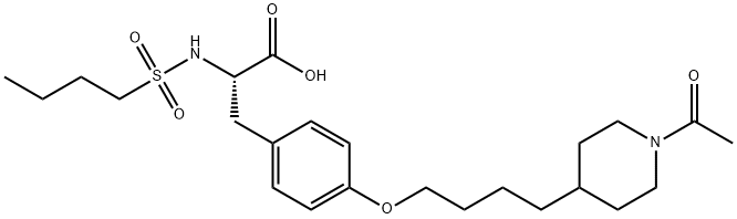 L-Tyrosine, O-[4-(1-acetyl-4-piperidinyl)butyl]-N-(butylsulfonyl)- Struktur