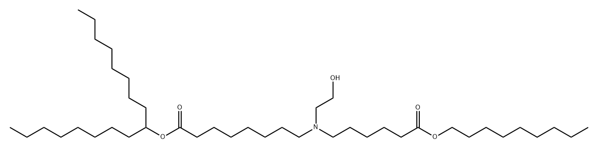 Octanoic acid, 8-[(2-hydroxyethyl)[6-(nonyloxy)-6-oxohexyl]amino]-, 1-octylnonyl ester Struktur