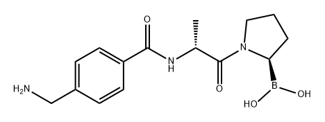 Boronic acid, B-[(2R)-1-[(2R)-2-[[4-(aminomethyl)benzoyl]amino]-1-oxopropyl]-2-pyrrolidinyl]- Structure