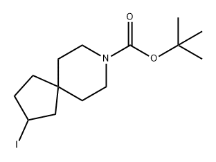 8-Azaspiro[4.5]decane-8-carboxylic acid, 2-iodo-, 1,1-dimethylethyl ester 化学構造式