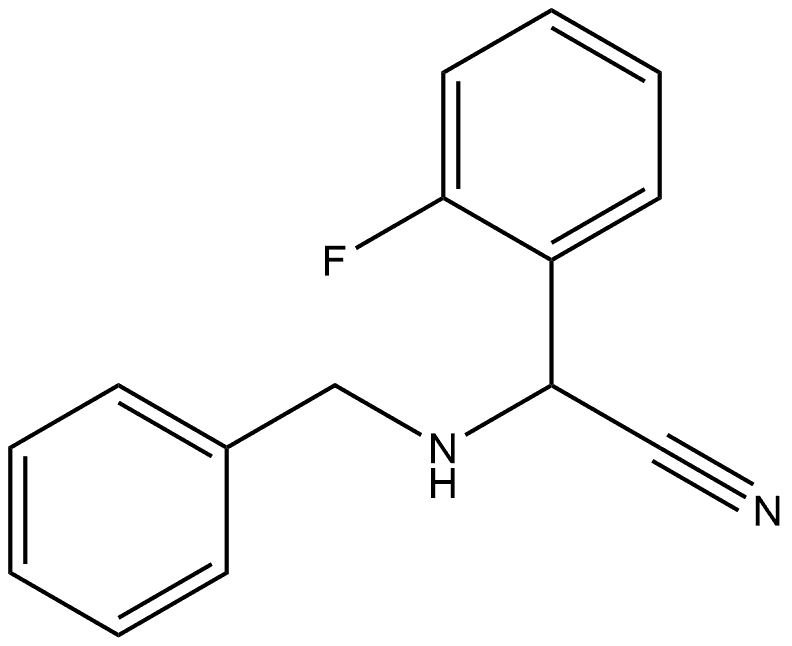 Benzeneacetonitrile, 2-fluoro-α-[(phenylmethyl)amino]- Structure