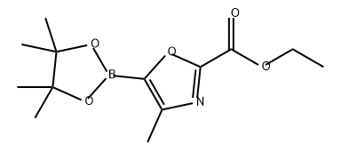 2-Oxazolecarboxylic acid, 4-methyl-5-(4,4,5,5-tetramethyl-1,3,2-dioxaborolan-2-yl)-, ethyl ester Structure