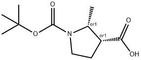 cis-1-(tert-butoxycarbonyl)-2-methylpyrrolidine-3-carboxylic acid Structure