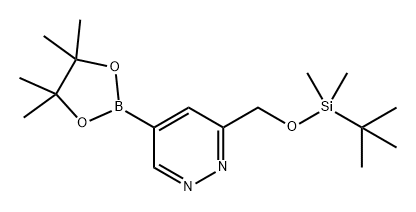 Pyridazine, 3-[[[(1,1-dimethylethyl)dimethylsilyl]oxy]methyl]-5-(4,4,5,5-tetramethyl-1,3,2-dioxaborolan-2-yl)- Struktur