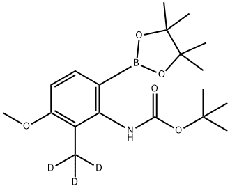 (3-甲氧基-2-(甲基-D3)-6-(4,4,5,5-四甲基-1,3,2-二氧硼杂环戊烷-2-基)苯基)氨基甲酸叔丁酯-D3, 2719751-62-7, 结构式