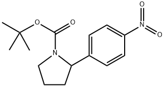 1-Pyrrolidinecarboxylic acid, 2-(4-nitrophenyl)-, 1,1-dimethylethyl ester Structure