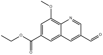 6-Quinolinecarboxylic acid, 3-formyl-8-methoxy-, ethyl ester Structure