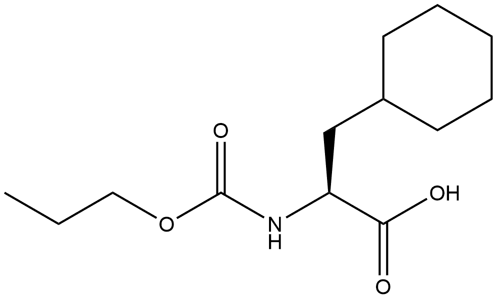 (S)-3-环己基-2-((丙氧羰基)氨基)丙酸,2723434-14-6,结构式