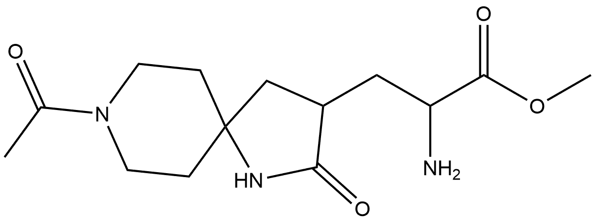 Methyl 8-acetyl-α-amino-2-oxo-1,8-diazaspiro[4.5]decane-3-propanoate Struktur