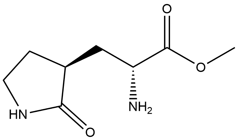 3-Pyrrolidinepropanoic acid, α-amino-2-oxo-, methyl ester, (αR,3S)- Structure