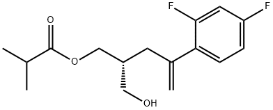 Propanoic acid, 2-methyl-, (2R)-4-(2,4-difluorophenyl)-2-(hydroxymethyl)-4-penten-1-yl ester Struktur