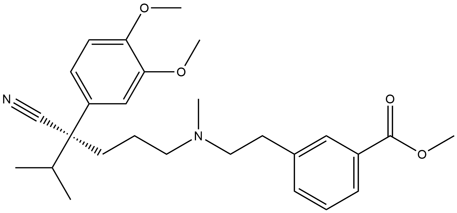 Methyl 3-[2-[[(4R)-4-cyano-4-(3,4-dimethoxyphenyl)-5-methylhexyl]methylamino]ethyl]benzoate|化合物T15257L