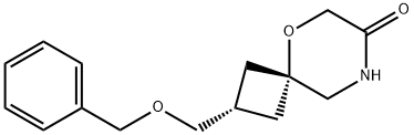 5-Oxa-8-azaspiro[3.5]nonan-7-one, 2-[(phenylmethoxy)methyl]-, cis- Struktur