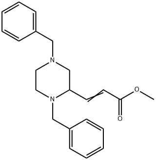 2-Propenoic acid, 3-[1,4-bis(phenylmethyl)-2-piperazinyl]-, methyl ester 结构式