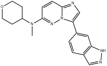 Imidazo[1,2-b]pyridazin-6-amine, 3-(1H-indazol-6-yl)-N-methyl-N-(tetrahydro-2H-pyran-4-yl)-,2727872-68-4,结构式