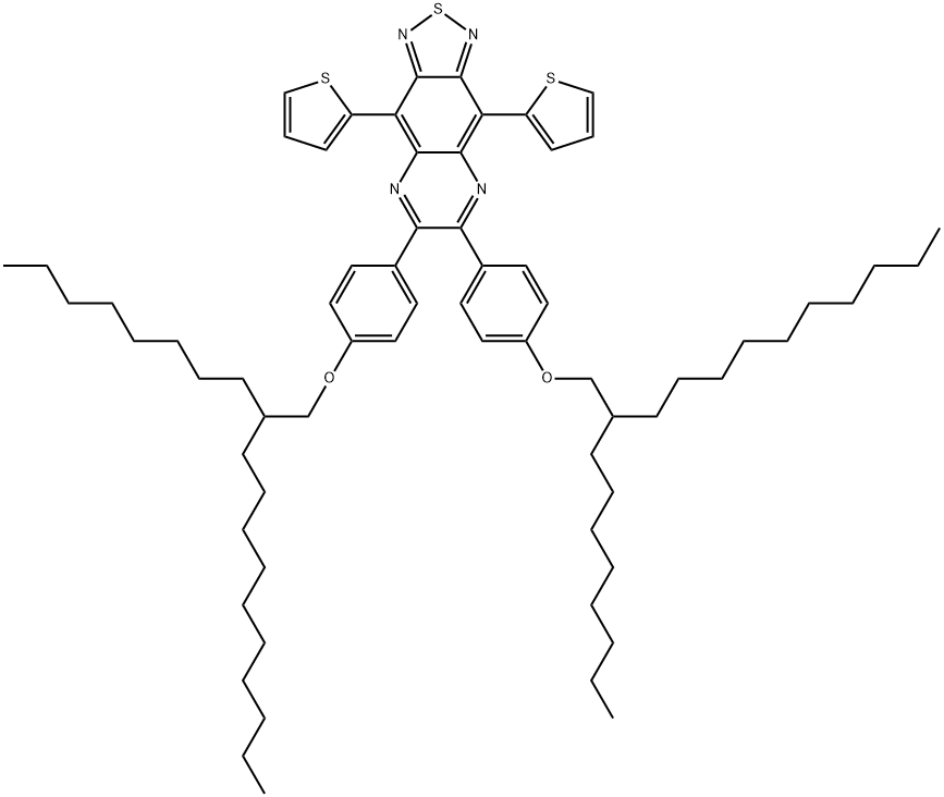 6,7-Bis[4-[(2-octyldodecyl)oxy]phenyl]-4,9-di-2-thienyl[1,2,5]thiadiazolo[3,4-g]quinoxaline Structure