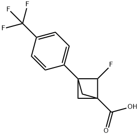 2-氟-3-(4-(三氟甲基)苯基)双环[1.1.1]戊烷-1-羧酸 结构式