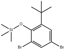 (2,4-Dibromo-6-(tert-butyl)phenoxy)trimethylsilane 结构式