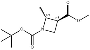 1,3-Azetidinedicarboxylic acid, 2-methyl-, 1-(1,1-dimethylethyl) 3-methyl ester, (2R,3S)-rel- Structure