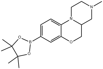 1,2,3,4,4a,5-Hexahydro-3-methyl-8-(4,4,5,5-tetramethyl-1,3,2-dioxaborolan-2-yl)pyrazino[2,1-c][1,4]benzoxazine 化学構造式