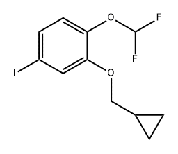 Benzene, 2-(cyclopropylmethoxy)-1-(difluoromethoxy)-4-iodo- Struktur