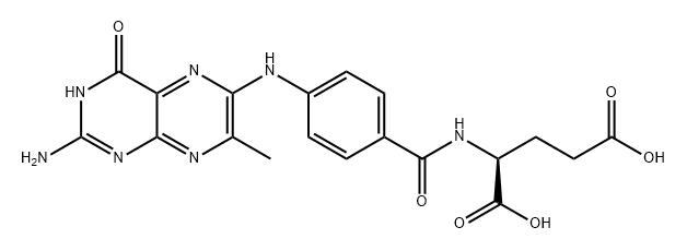 L-Glutamic acid, N-[4-[(2-amino-3,4-dihydro-7-methyl-4-oxo-6-pteridinyl)amino]benzoyl]- 化学構造式