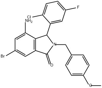 1H-Isoindol-1-one, 4-amino-6-bromo-3-(2-chloro-5-fluorophenyl)-2,3-dihydro-2-[(4-methoxyphenyl)methyl]- Structure