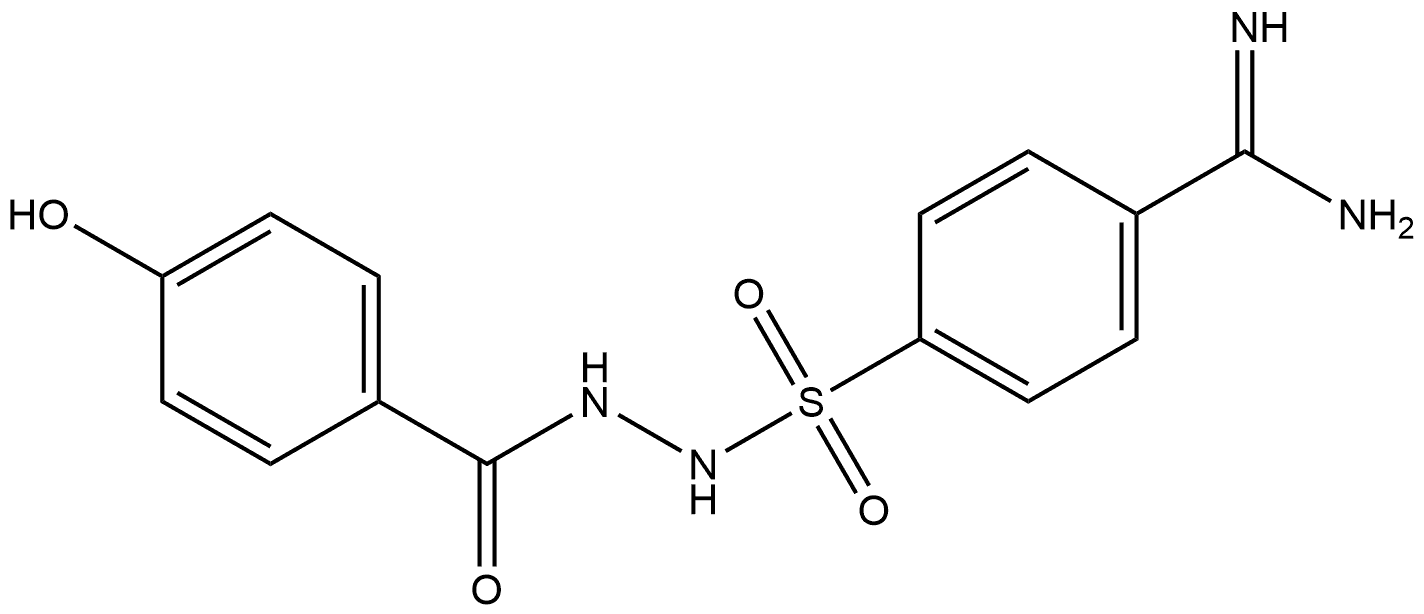 4-((2-(4-hydroxybenzoyl)hydrazinyl)sulfonyl)benzimidamide Structure