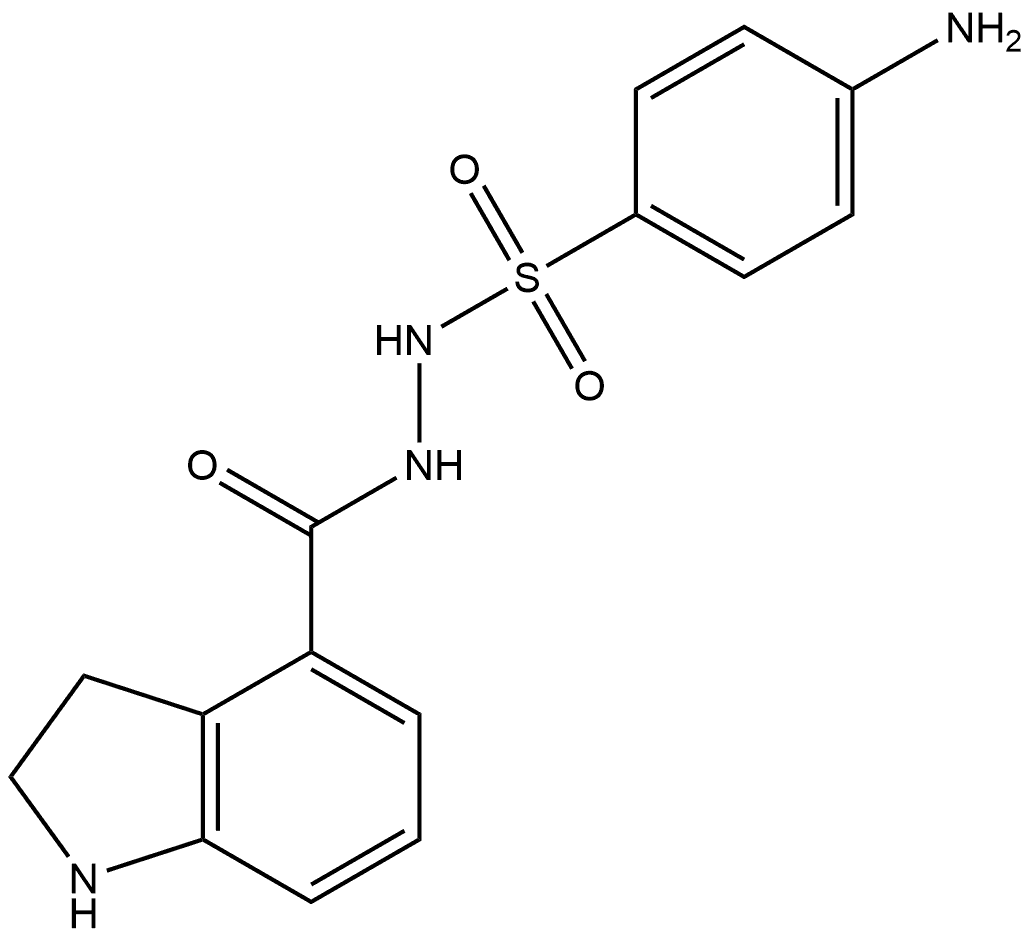 4-amino-N'-(indoline-4-carbonyl)benzenesulfonohydrazide Structure