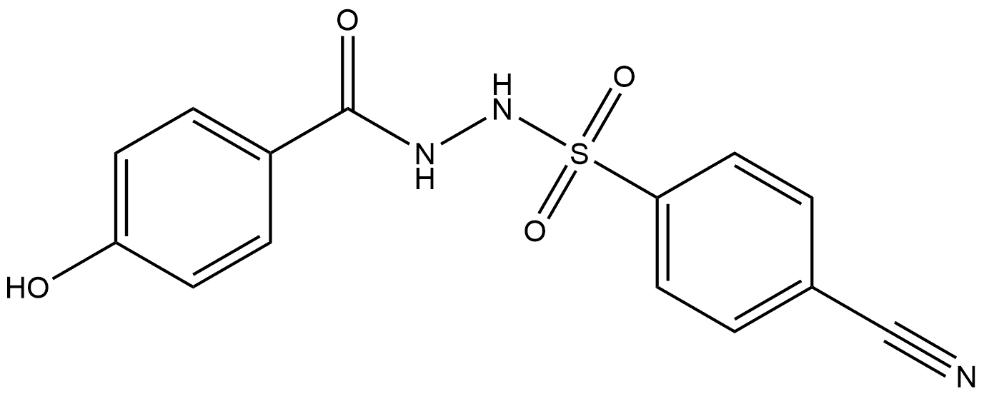 4-cyano-N'-(4-hydroxybenzoyl)benzenesulfonohydrazide 结构式