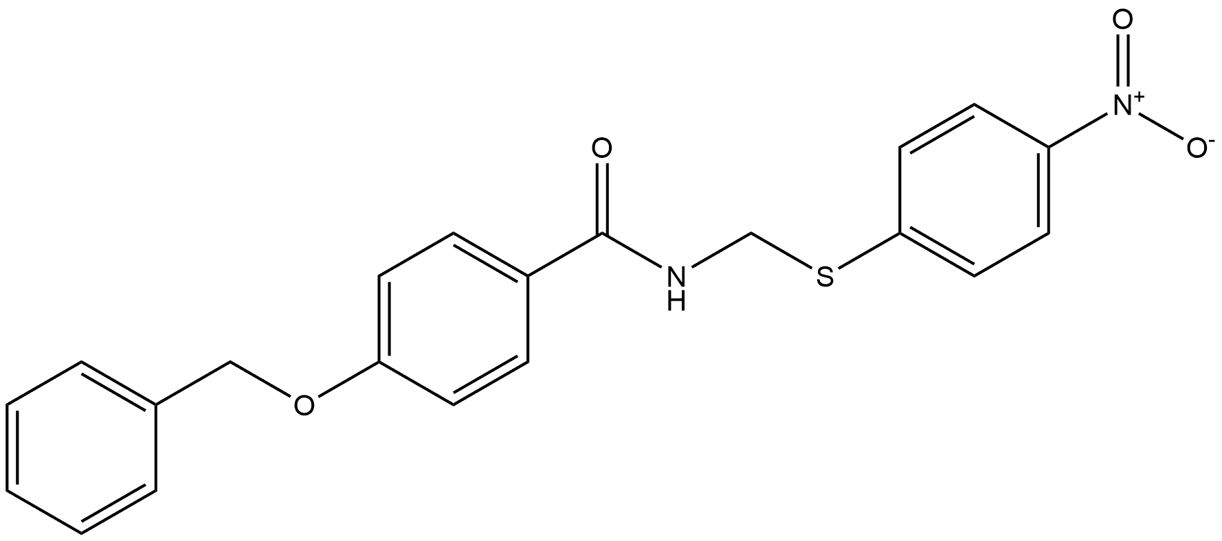 4-(benzyloxy)-N-(((4-nitrophenyl)thio)methyl)benzamide Structure