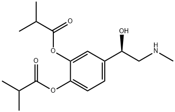 Propanoic acid, 2-methyl-, 1,1'-[4-[(1R)-1-hydroxy-2-(methylamino)ethyl]-1,2-phenylene] ester Struktur