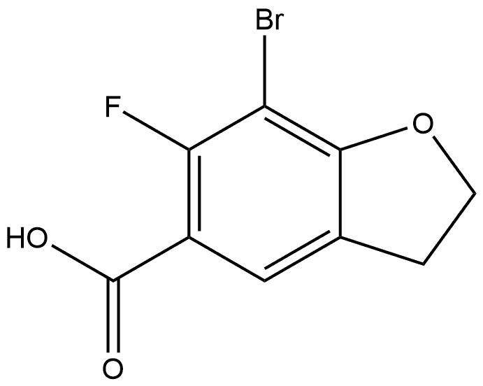 7-Bromo-6-fluoro-2,3-dihydro-5-benzofurancarboxylic acid Struktur
