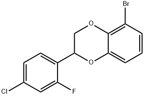 5-bromo-2-(4-chloro-2-fluorophenyl)-2,3-dihydrobenzo[b][1,4]dioxine Struktur