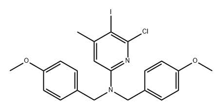 2-Pyridinamine, 6-chloro-5-iodo-N,N-bis[(4-methoxyphenyl)methyl]-4-methyl- 化学構造式