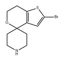 Spiro[piperidine-4,4'-[4H]thieno[3,2-c]pyran], 2'-bromo-6',7'-dihydro- Structure